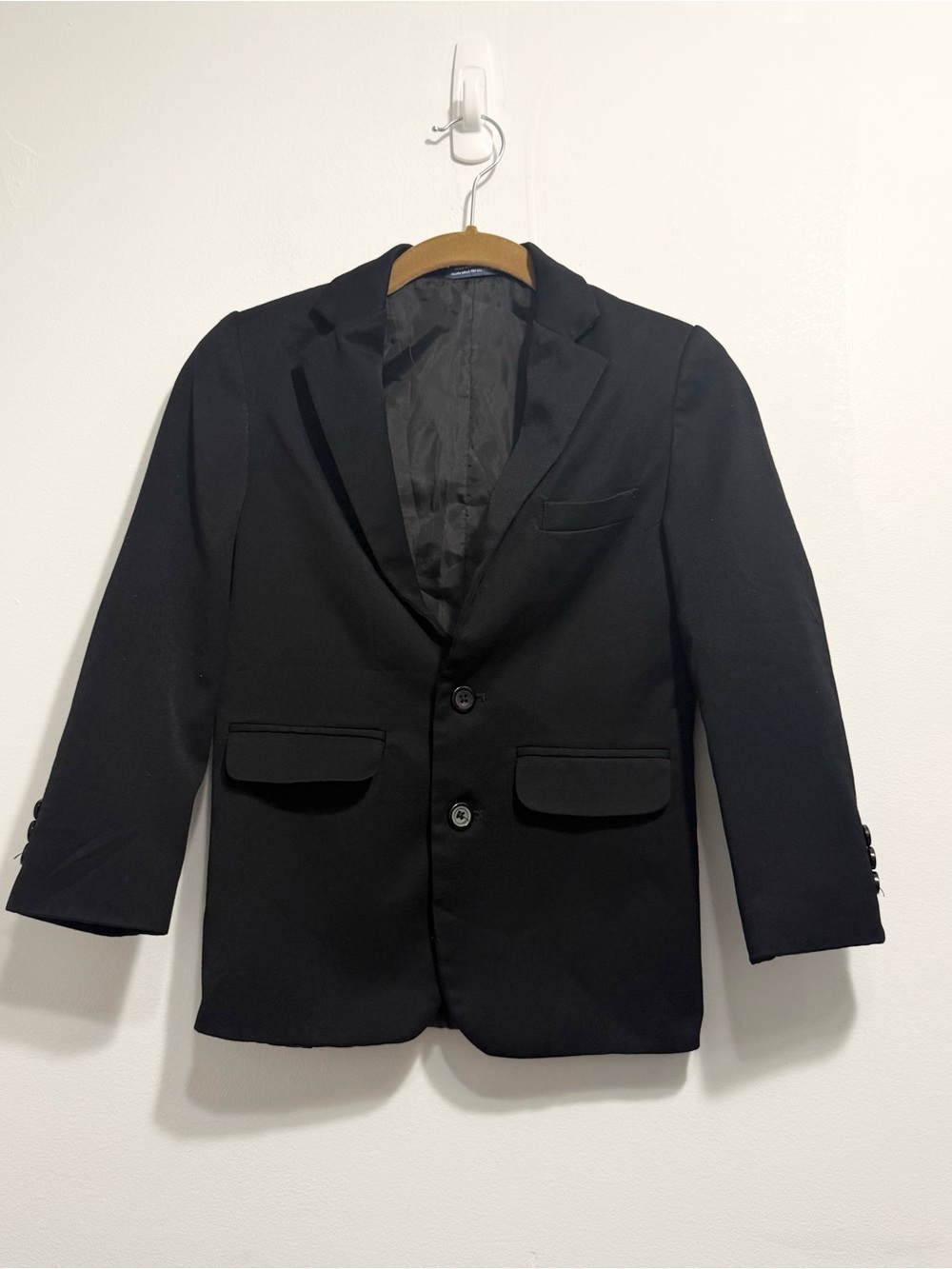 IZOD Boys Black Wool Blend Formal 2 Button Blazer Jacket Size 8 Regular - Picture 2 of 7